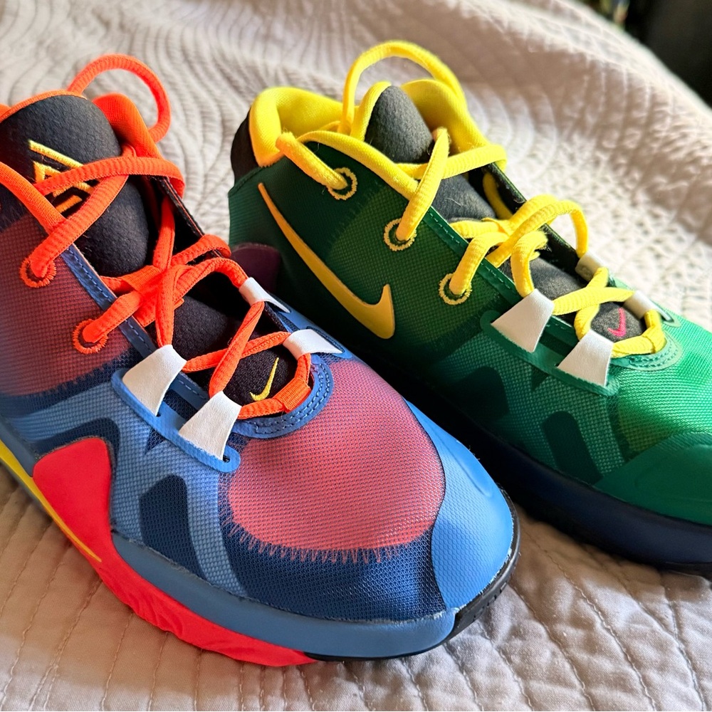 Nike Kids Multicolor Sneakers with Red, Blue, and Green